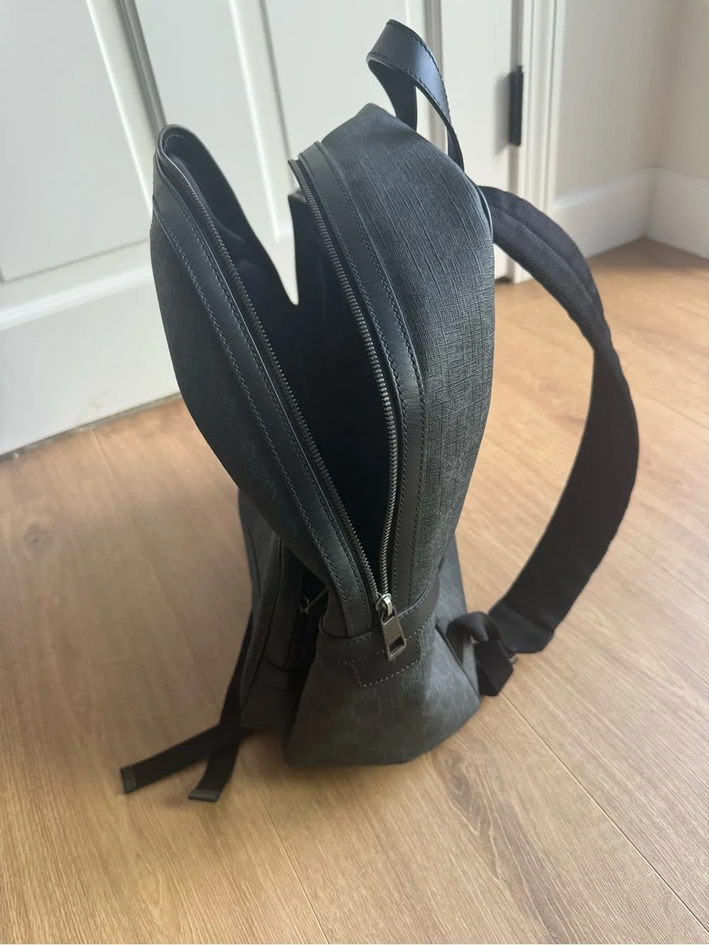 Gucci Black Monogram Canvas Backpack